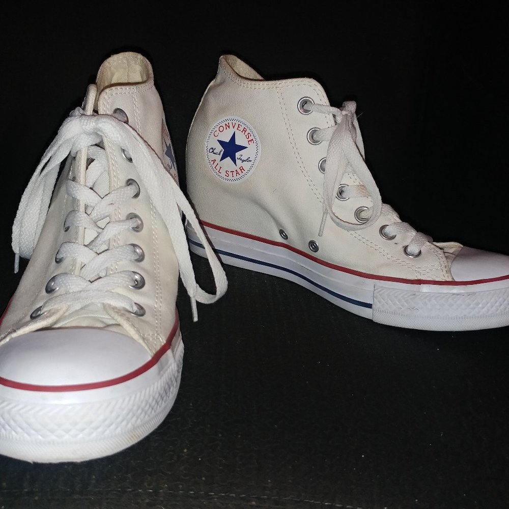 Ladies Hi-Heel Wedge Converse High Top Sneakers